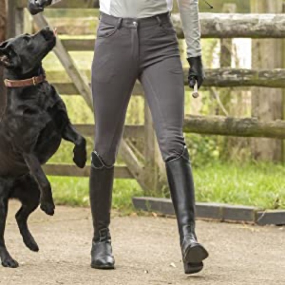HR Farm Women's Riding Breeches. Size 28 Black. With pocket. Gel grip.